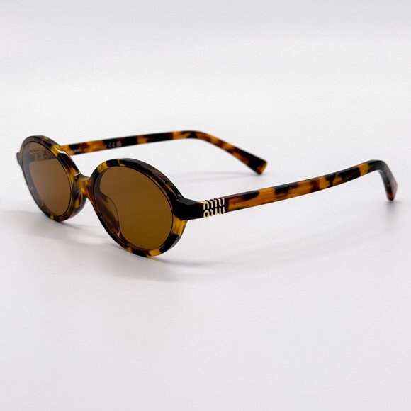 NEW MIU MIU SMU 04Z 19P2Z1 OVAL HAVANA BROWN WOMEN SUNGLASSES MU04ZS 19P2Z1 main image 9